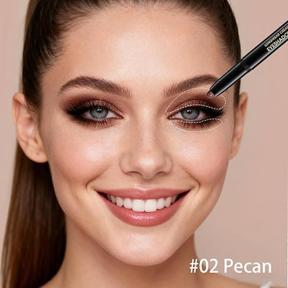 Matte Cream Eyeshadow Stick, Waterproof Eye Shadow Stick, Long-Lasting and Blendable High Pigmented Single Eyeliner Makeup for Women, 2 Pecan