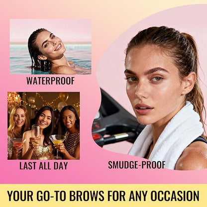 Vevivia Eyebrow Pen - Eyebrow Gel Clear, Dual-Ended Eye Brow Pencils for Women with 4-Fork-Tip and Precise Brush-Tip for Natural Hair-Like Strokes, Last All Day Eyebrow Pencil, Dark Brown