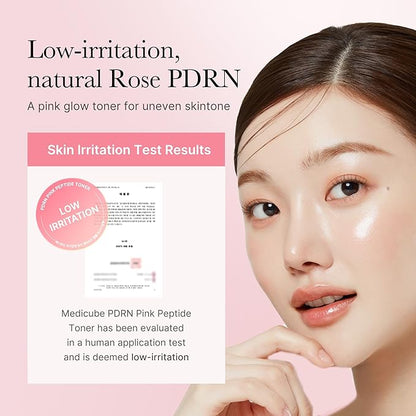 medicube Pink Glow Home Care Duo: PDRN Pink Peptide Toner and Collagen Jelly Cream (110ml)