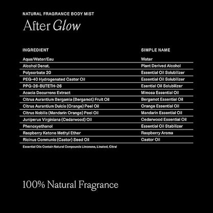 Each & Every Hair and Body Mist for Women and Men - 100% Natural Fragrance Body Spray for Women - Vegan & Cruelty-Free - After Glow Scent (Raspberry & Mandarin)
