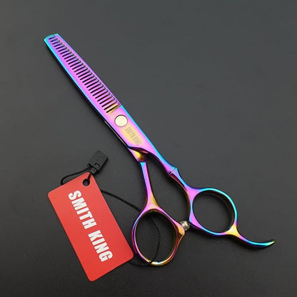 6.0 Inches Professional hair cutting thinning scissors set with razor (Rainbow)