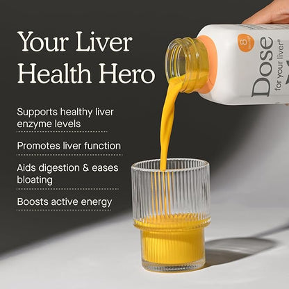 DOSE for Your Liver Cleanse Detox & Repair, Made with Organic Milk Thistle Supplement with Turmeric, Dandelion, Ginger, and Orange, Supports Healthy Liver Function,16oz Bottle, 6 Pack (6 Week Supply)