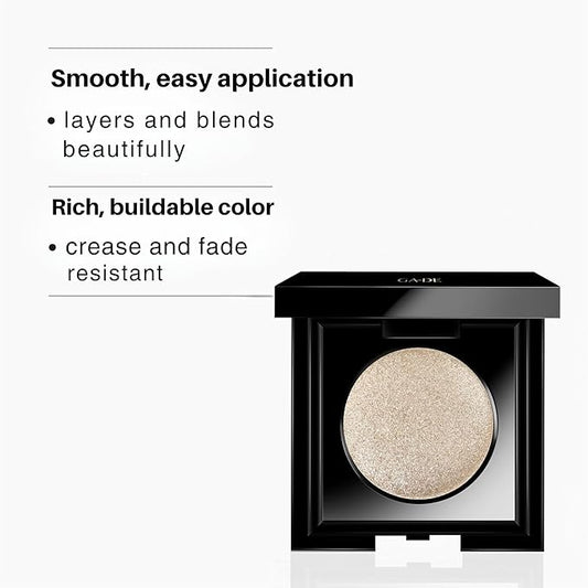 GA-DE Velveteen Metallic Eyeshadow Mono, 126 - Pearl Infused, Shimmer Eye Makeup - Silky-Soft, Densely Pigmented, Seamless Blend - 0.105 oz
