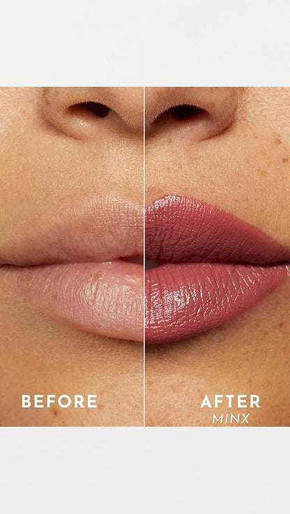 Lawless Women's Forget the Filler Lip-Plumping Line-Smoothing Satin Cream Lipstick, Minx, Pink, 0.1 Ounce