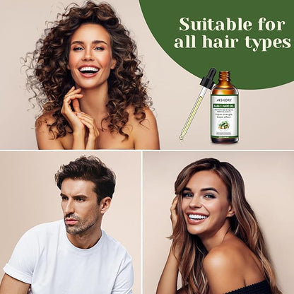 Aeshory Hair Oil - 5 IN 1 Hair Care Oil with Rosemary, Castor, Argan, Vitamin E, and Avocado for Hair Growth and Strengthening - Nourishing and Volumizing 3.38 fl oz