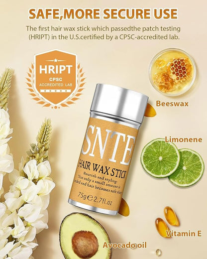 Samnyte Hair Wax Stick, Hair-Styling Waxes, Nourishing Accessories - Slick Stick for Women & Kids, Gel Tamer for Flyaways, Bun Maker & Styling Cream, 2.7 Fl Oz