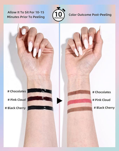 KIMUSE Long-Lasting Lip Stain Peel Off Mask, 12H Smudge-Proof Transfer-Resistant Lip Tint, Vegan & Non-Drying Formula for Bold Matte Finish, Easy Peel Application