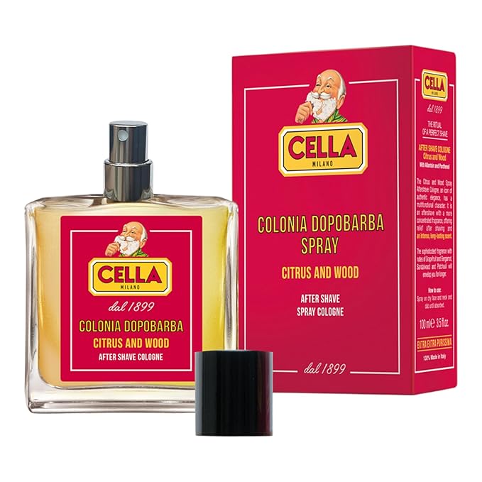Cella Milano Aftershave Spray Cologne Citrus & Wood – Refreshing Italian After Shave with Long-Lasting Fragrance – Invigorating Natural Scent – Post Shave Splash for Men – 100ml Glass Bottle