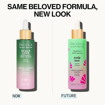 Pacifica Scalp Love Rosemary Mint Serum - Dry, Flaky, and Itchy Scalp Serum, Hydrating, Moisturizing, and Calming Treatment Formulated with Witch Hazel, Vegan and Cruelty-Free - 2 Fl Oz