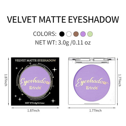 Erinde Single Purple Matte Eyeshadow Palette, Velvet Eye Shadow Compact Powder Natural Makeup, Long-Lasting Eye Makeup, Ultra-Blendable, Pigmented Color, Vegan Formula, 04# LAVENDER
