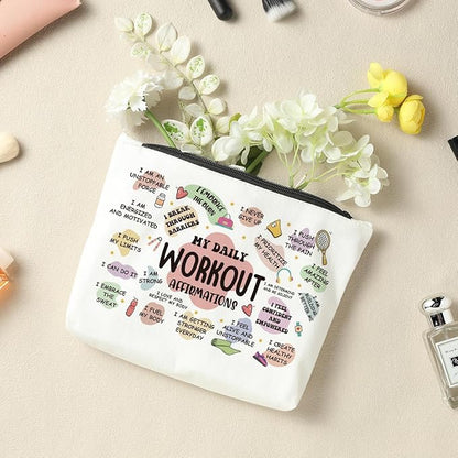 Workout Gifts for Women, Makeup Bag Cosmetic Bag, Mental Health Gifts, Inspirational Gifts for Women, Mental Health Awareness, Positive Affirmations for Sister Friend Friendship Birthday Mothers Day