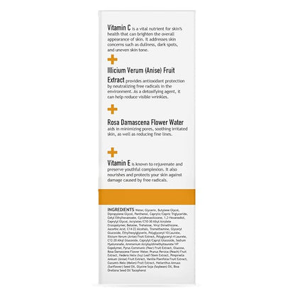 CLARA'S NEW YORK | Vitamin C Facial Serum | with Hyaluronic Acid, Ascorbic Acid, Niacinamide, Probiotics | Reduce Dark Spot, Acne, Scars |Brightening, Antioxidant, Minimize pores |30ml | Made In USA