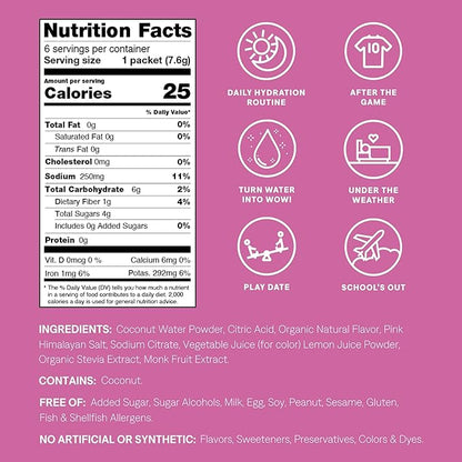 Cure Hydration - Kids Electrolyte Drink Mix | Plant-Based Pediatrician Formulated Rehydration | No Added Sugar, FSA-HSA, Non-GMO, Gluten-Free, No Artificial Flavors | 14 Packets - Fruit Punch