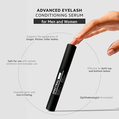 DS Labs Spectral.LASH Eyelash Conditioning Serum - Supports Longer, Fuller, Thicker, Looking Lashes, Safe for Lash Extensions, Oil-Free, Paraben & Sulfate Free, Cruelty Free