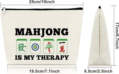 Sazuwu Mahjong Gifts for Women Funny Makeup Bag Cosmetic Organizers Travel Pouch Mahjong Themed Gift for Players Lover Retirement Christmas Birthday Present