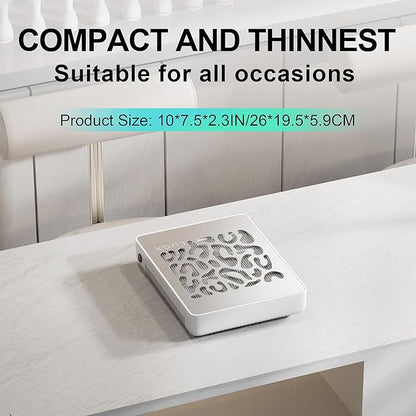 L'UGX Nail Dust Collector, Professional Dust Collector Nail Tech, Powerful Dust Suction Machine Manicure Pedicure Tool for Acrylic Nail Polishing, Low Noise, 30 Pcs Filter Papers