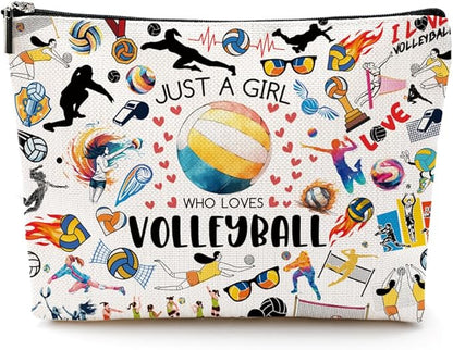 Christmas Thank You Gifts, Volleyball Gifts for Women Volleyball Makeup Bag Cosmetic Bag Toiletry Bag Zipper Pouch for Women Sister Friend Volleyballs Lover Teacher Coach Birthday Friendship