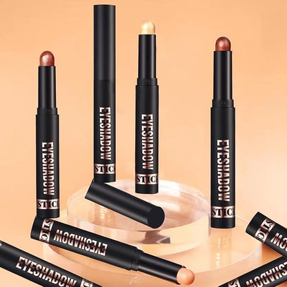 Warm Brown Eyeshadow Stick Shimmer Eyeshadow Pencil Crayon, Hypoallergenic Waterproof Long Lasting Eye Shadow Stick Makeup, Women Multi-Dimensional High Pigment Eye Highlighter Pen(12#)