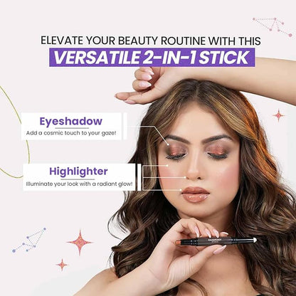 CHARMACY Multichrome 2 in 1 Cream Eyeshadow Stick, Waterproof Eye Brightener Highlighter Stick Makeup, High Pigmented, Smudge-Proof, Vegan & Cruelty-Free (905)