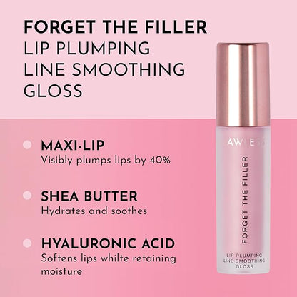 Lawless Women's Forget The Filler Lip Plumper Line Gloss, Lavender Sorbet, Pink, 0.11 Fl Oz (Pack of 1)