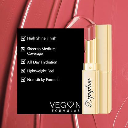 Pink Lipstick for Women Hydrate Glossy Lipstick Moisture Lip Gloss Sheer-Medium Coverage ShineTinted Lip Balm for Dry Lips,DM96 Dusty Pink