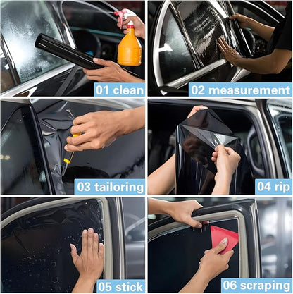 TOYOCO Window Tint for Cars, 5% VLT 24" in x 25'Ft Ceramic Window Film, Blocks 99% UV&IR Rays, Heat Resistant Anti Glare Film for Windshield, Scratch Resistant Sun Shade Auto Tint Roll