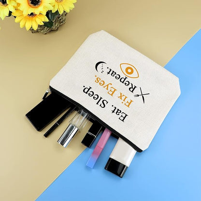 Optometrist Gift Eye Doctor Vision Gifts Travel Cosmetic Bag Funny Optometry Optician Gift Ophthalmologist Gift Makeup Bag for Women Birthday Christmas Retirement Gift for Optometrist Optician