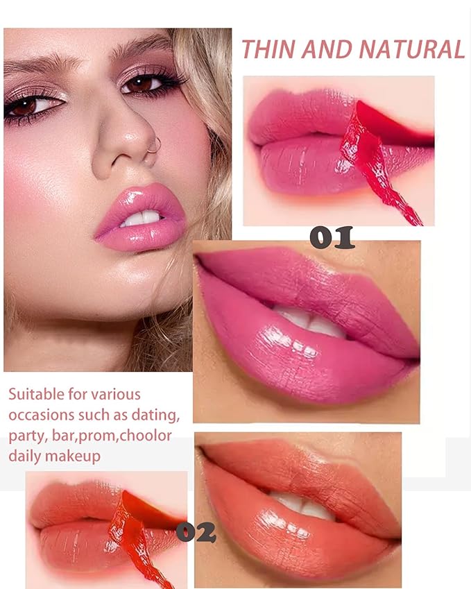 Peel Off Lip Stain Tattoo Lip Gloss,Nude Pink Matte Lip Liner Stain Peel Off Waterproof Long Lasting,Highly Pigmented Transfer-Proof Lips Tint Non-Stick Tinted Liquid Lipstick Makeup for Women-04