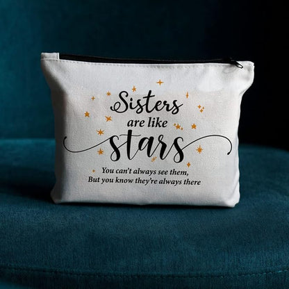 Sister Gifts: Best Friends Makeup Bag - Stars Sister Christmas Birthday Graduation Gift