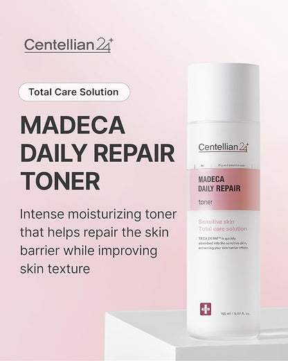 Centellian 24 Madeca Daily Repair Toner (5.07fl oz) - Hydrating & Soothing Face Toner for Sensitive Skin, Milky Tonor, Fast Absorbing, Strengthens Skin Barrier, Korean Skin Care. Centella Biome Water