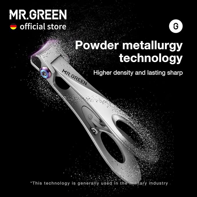 MR.GREEN Nail Clippers Wide Jaw Opening Stainless Steel Fingernail Clipper Thick Hard Toenail Cutter Manicure Scissors Tools (Nail Clipper (Medium))