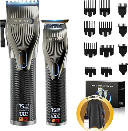 Hair Clipper for Men, Professional Electric Hair Cutting & Trimmers Set with 7500RPM Powerful Motor & LCD Display, Mens Cordless Hair Grooming Kit Barbers Haircut, Gift for Birthday Christmas
