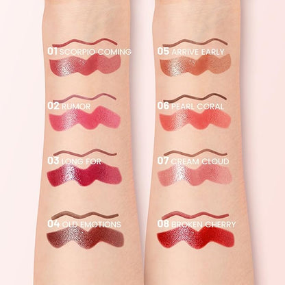 Erinde 2pcs Lip Liner and Lipstick Combo Set, Matte Lipliner Pencil & Hydrating Lip Gloss Makeup Kits for Women, Waterproof, Long Lasting, Highly Pigmented, Nude Brown Natural Lipstick, 03
