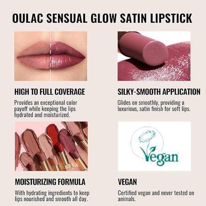 Oulac Sensual Glow Color Rich Satin Lipstick Set 3