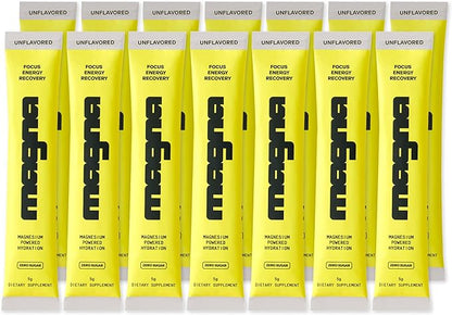 Magna Electrolytes Powder Drink Mix for Hydration, Energy & Focus Support with Magnesium L Threonate, Sodium, Potassium, Vitamin D, B6 & B12, Sugar Free, Unflavored, 14 Servings