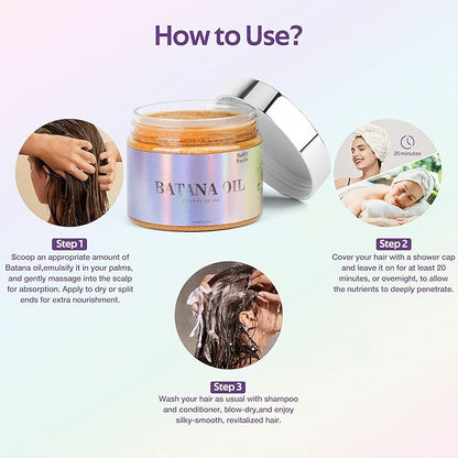 Batana Oil for Hair Growth Dr Sebi Organic – 100% Natural & Chemical-Free – Aceite De Batana-Scalp Moisturizer, Hair Loss Treatment Hair Oil Mask for Thicker, Healthier Hair – 5.64 oz