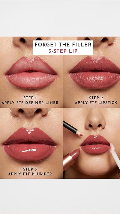 Lawless Women's Forget the Filler Lip-Plumping Line-Smoothing Satin Cream Lipstick, Minx, Pink, 0.1 Ounce