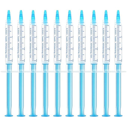 EZGO 10 Pack Teeth Whitening Gel Refills 22% Bleaching Gel, No Sensitive Teeth Whitener, Great for Sensitive Tooth Whitening, Carbamide Peroxide Teeth Whitening Gel, Mint Flavor (10X 3ML)