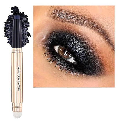 Eyeshadow Stick Makeup Cream Smooth Shimmer Eyeshadow Pencil, Hypoallergenic Waterproof Long Lasting Eye Shadow Highlighter Stick Midnight Black # 18
