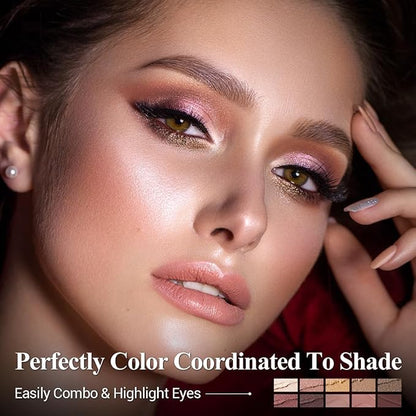 10PCS Eyeshadow Stick,Shimmer And Matte Brown Metallic Cream Eyeshadow Pencil Crayon with Smudge-proof & Waterproof,Eye Brightener Stick, Ideal Gift for Women - Espresso