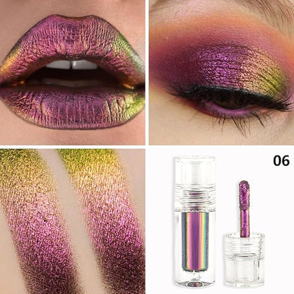 evpct Mermaid Purple Gold Duochrome Chameleon Liquid Eyeshadow, Multichrome Metallic Glitter Liquid Eye Shadow Makeup for Women, Waterproof Color Shifting High Pigment Holographic Iridescent Eyeshadow