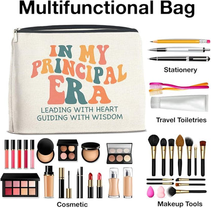 Principal Gifts Makeup Bag Principal Thank You Gifts in My Principal Era Cosmetic Bag Zipper Makeup Pouch
