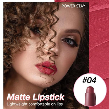 Cardinal Red Matte Lipstick Crayon - High Pigment Creamy Formula, Waterproof Long Lasting, Smooth Glide Application, Non-Sticklipstick,Ultra Thin Lightweight,Velvet Matte Lip Feel for Women 04