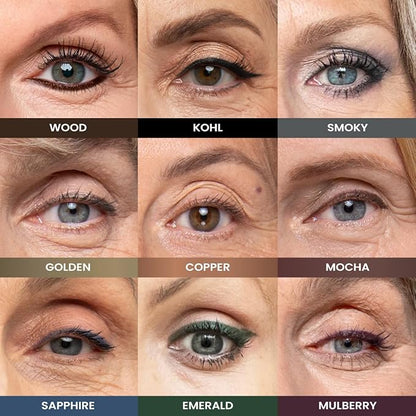 PRIME PROMETICS PrimeEyes Glide Eyeliner for Mature Women – Waterproof, Long-Stay and Mess-Proof – Gel Creme Texture, Discreet Sharpener and Effective Smudger (Smoky)