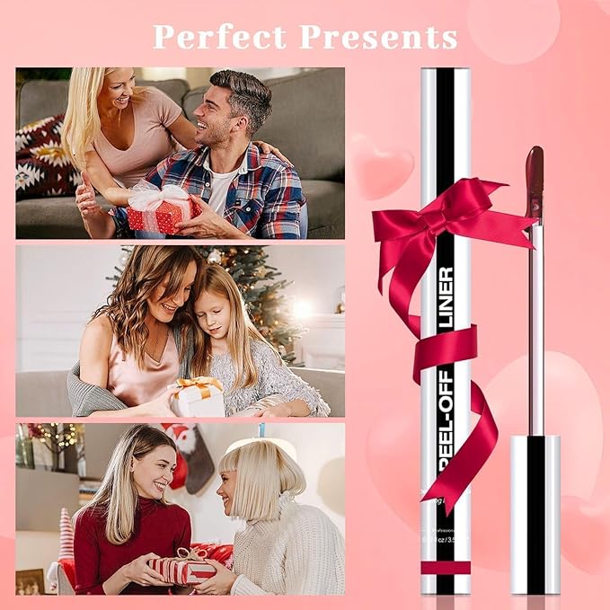 Lip Stain - Peel Off Lip Liner, Long Lasting Lip Liner with Matte Finish, Waterproof & Transfer Proof Lip Gloss, Non-Stick Cup & Highly Pigmented Color, Easy to Use for All Skin Types (Coral)