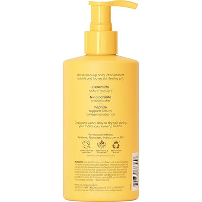 Burt's Bees Christmas Gifts, Boosted Body Lotion, With a Ceramide, Niacinamide and Peptide Complex, Lightweight Daily Lotion, Tropical Scented, 13 oz. Bottle