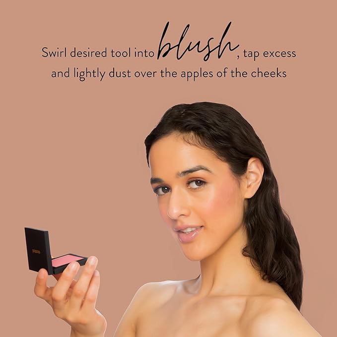 Mented Cosmetics Made in Italy, Cruelty Free Makeup, Vegan, Paraben Free, Shimmer Cheek Blush Palette for Face, Powder Face Blush for Women with Vitamin E, 0.2oz/7g, Peach for the Stars