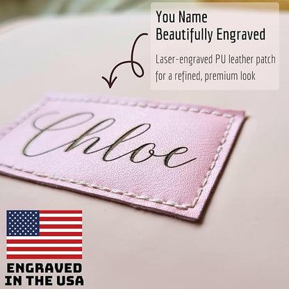 Custom Travel Toiletry Bag for Women, Personalized Vegan Leather Makeup Bag with Hanging Hook, Unique Bridesmaid Gifts, Wedding Gifts, Travel Containers, Womens gifts for Birthday