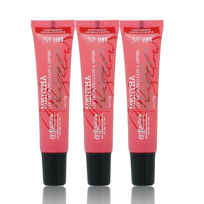 C.O. Bigelow Cinnamint Mentha Lip Shine Balm Tubes, Pack of 3 Bulk Lip Gloss with Cinnamon & Peppermint Oil, High Gloss Shine Finish, 0.5 oz