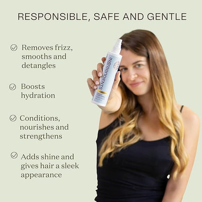 Ingreendients Detangler and Leave In Conditioner made with Organic ingredients - Sulfate-Free, Color-Safe, Silicone-Free, Cruelty-Free, Gluten Free (9.6 FL OZ)